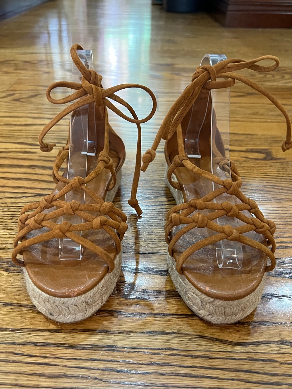 J. Crew Suede Leather Gladiator Espadrille Sandals Sz 7 Chestnut Boho New